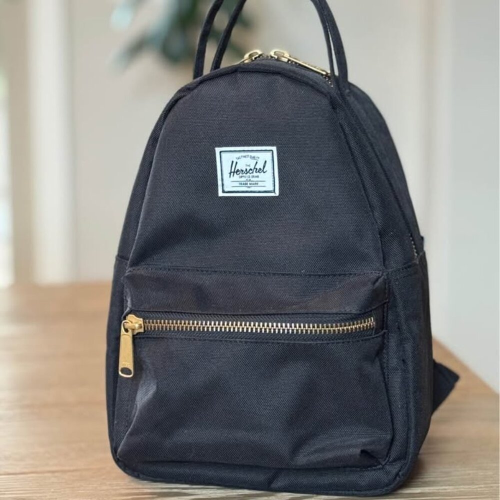 Herschel Nova Mini Backpack - Black with Gold Zippers